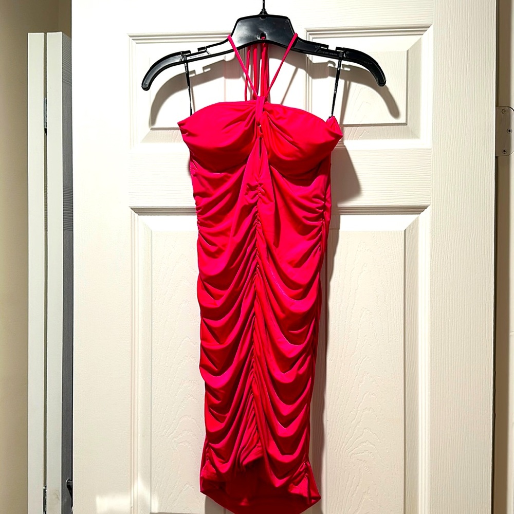 Red 2000’s core body con club dress